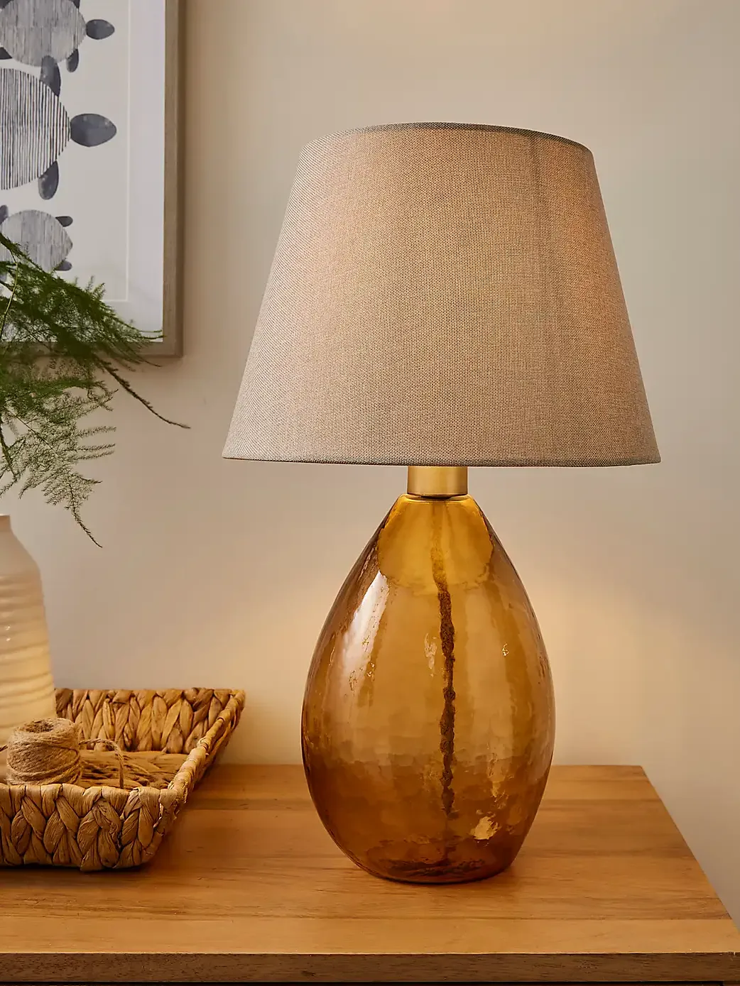 Dunelm, Fentress Large Recycled Glass Table Lamp