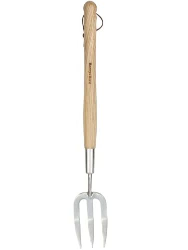 Berry&bird Garden Hand Fork, 22.6 in Long Handle Stainless Steel Weed Fork