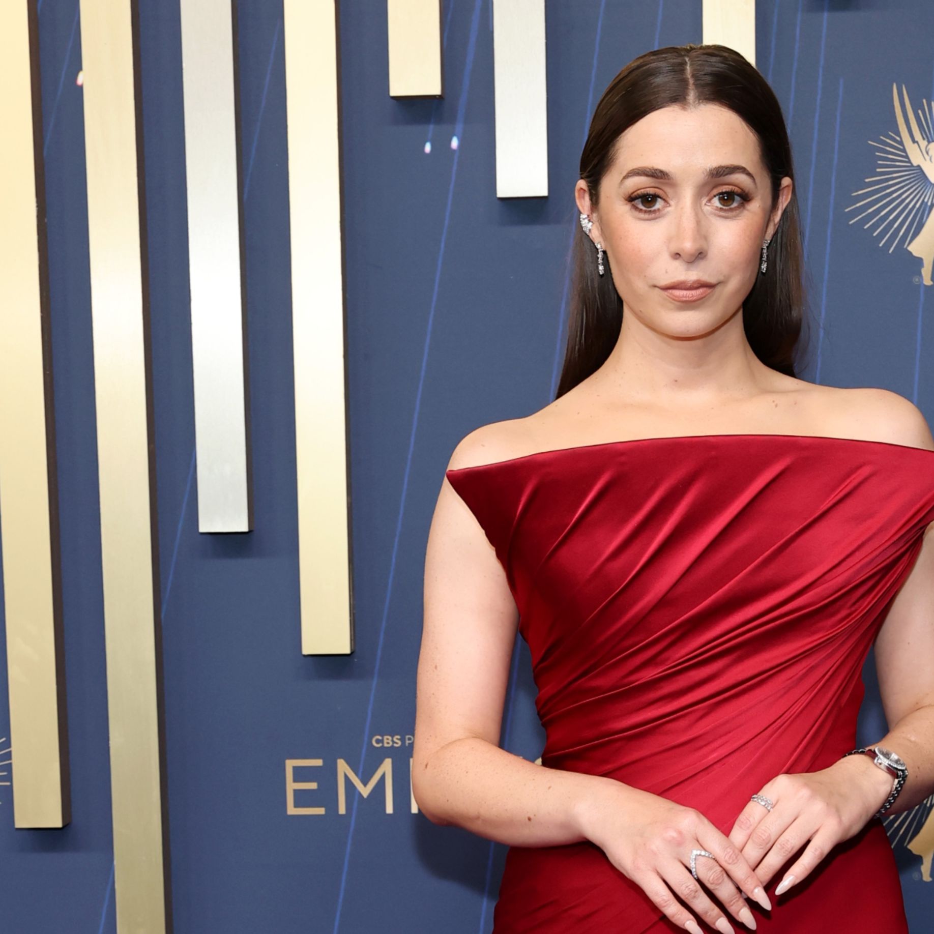 cristin milioti metallic dress Cristin Milioti at The Penguin premiere