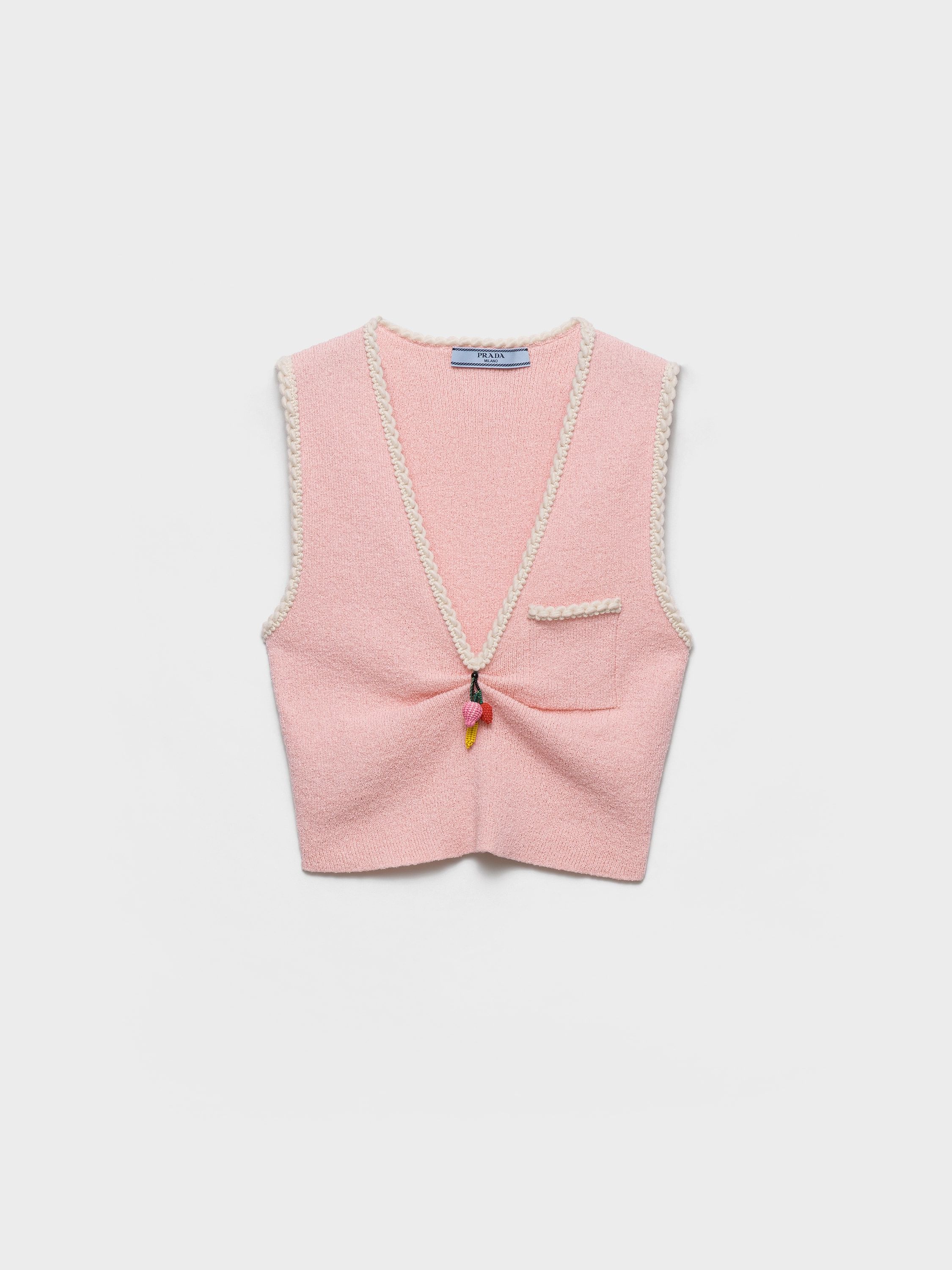 Cotton Boucl&amp;eacute; Crop Top Sky Blue