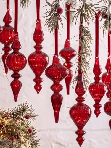 Vintage Style Glass Finial Ornaments