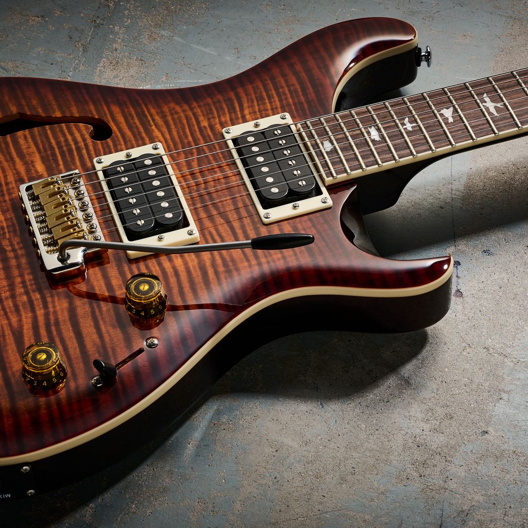 ギター PRS Custom 24 Semi-Hollow PRS SE Custom 24 Semi-Hollow Piezo Orange Tiger Smokeburst NEW