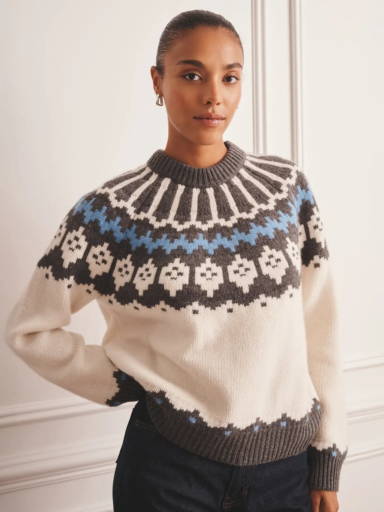 NAADAM, Super Luxe Cashmere Fair Isle Crewneck