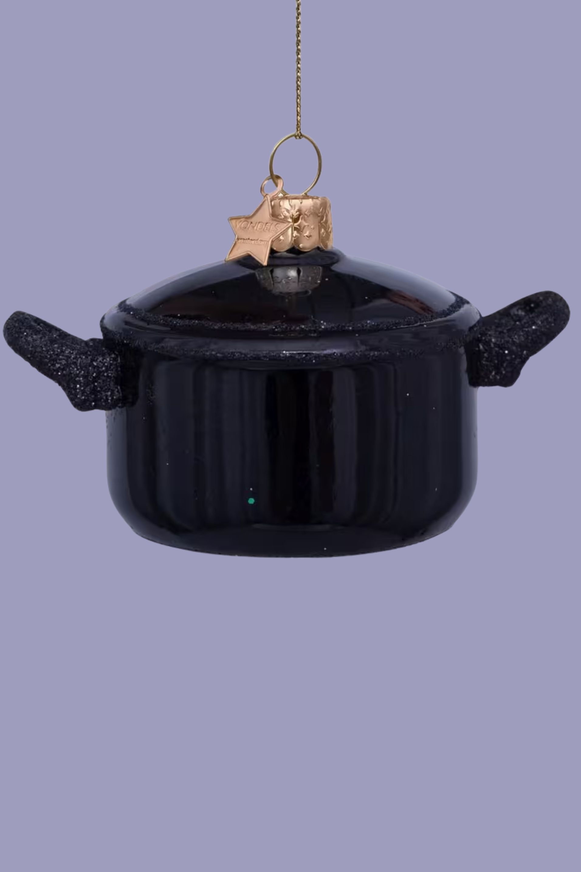 Liberty, Black Cooking Pan Glass Ornament