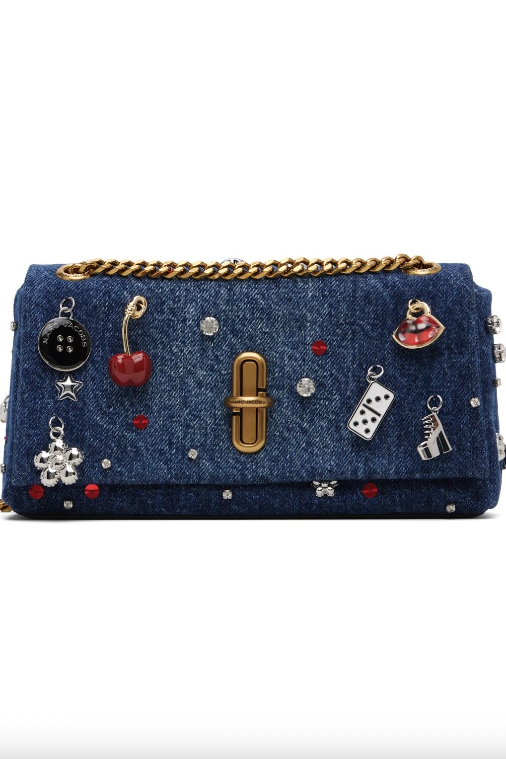 Marc Jacobs Blue 'The Trinket Charm Denim Dual Chain Mini' Bag