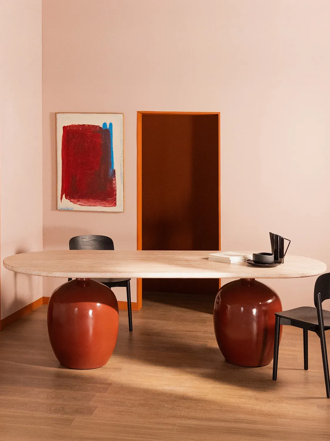 Oval Cement Dining Table 244cm