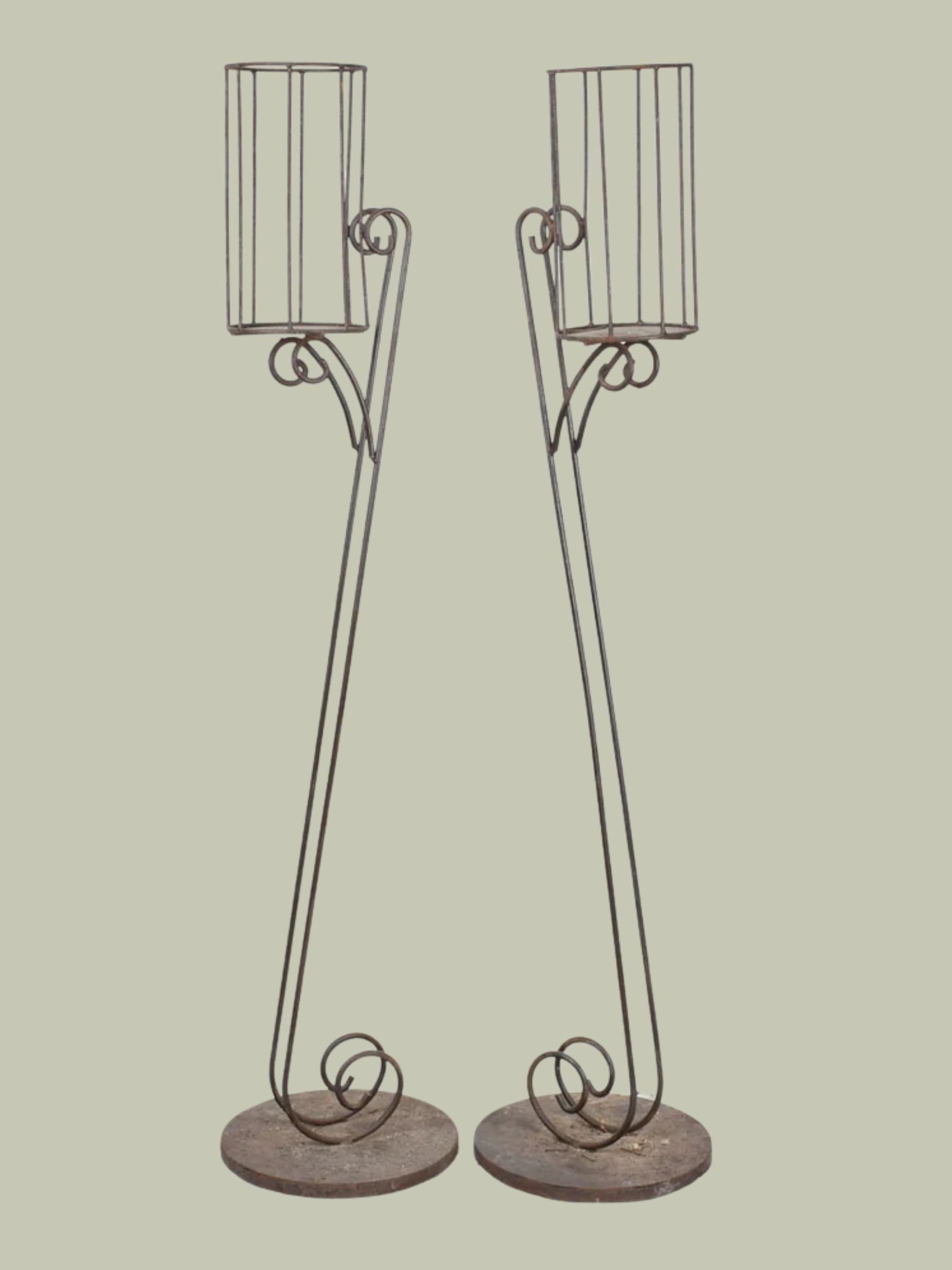 Chez Pluie, Vintage Floor Standing Candle Holders 61&amp;frac34;"