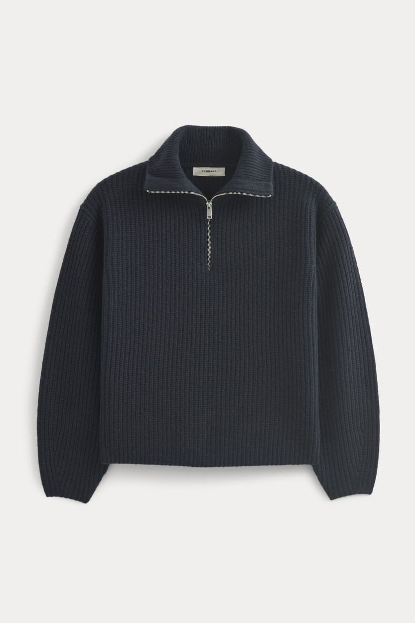 The Half-Zip Sweater in Luxe Merino | Navy - Xxs