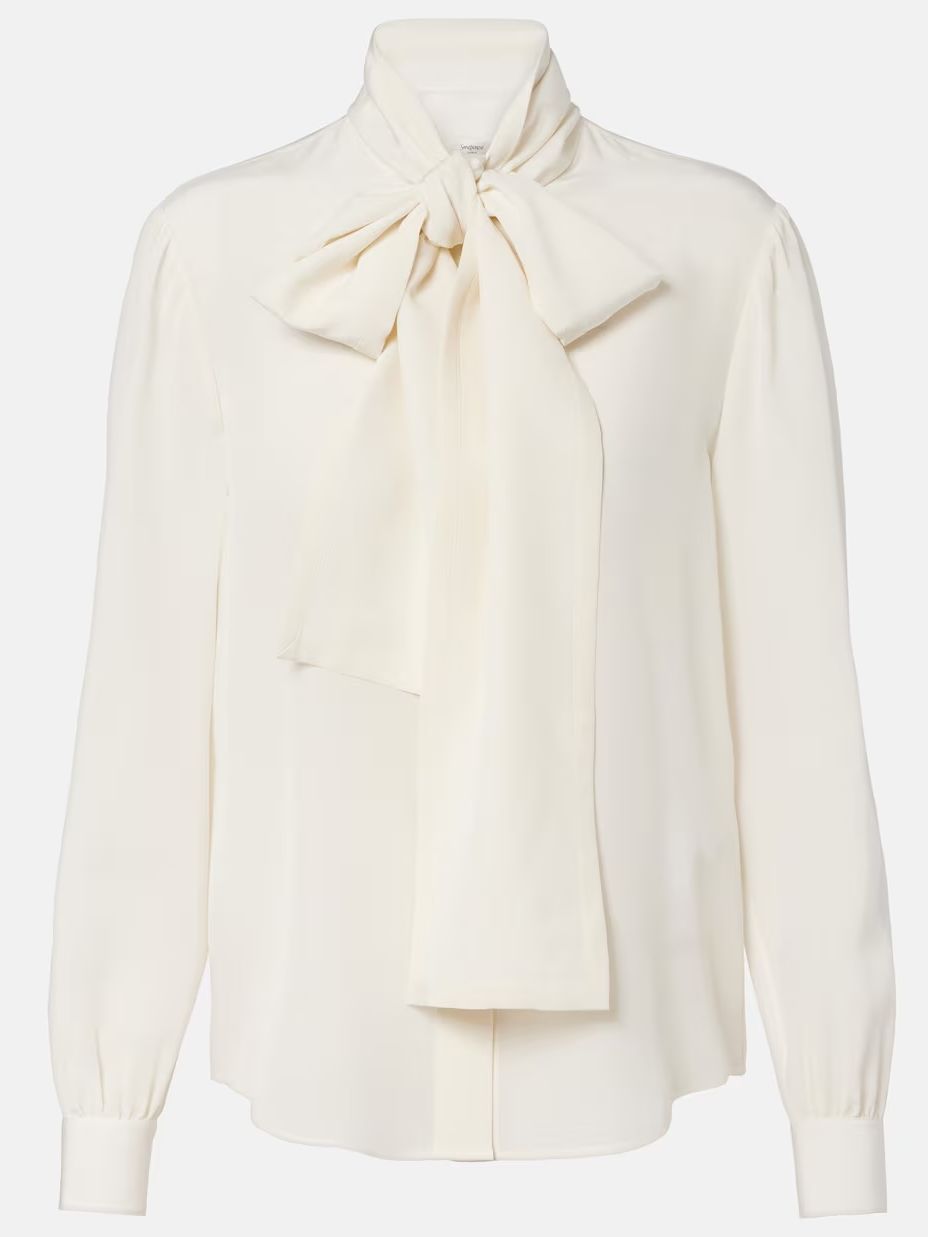 Saint Laurent, Tie-Neck Silk Blouse