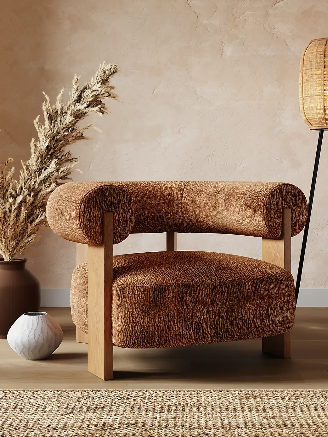 Fallon Crinkle Chenille Accent Chair