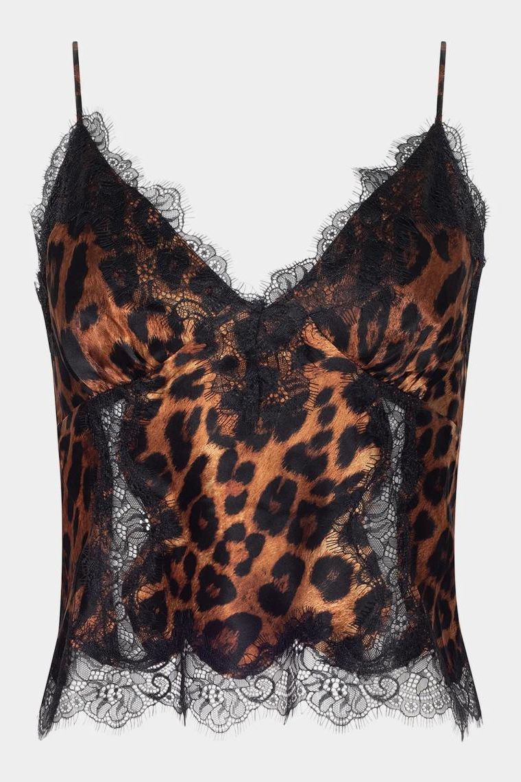 Kimber Leopard Silk Lace Cami