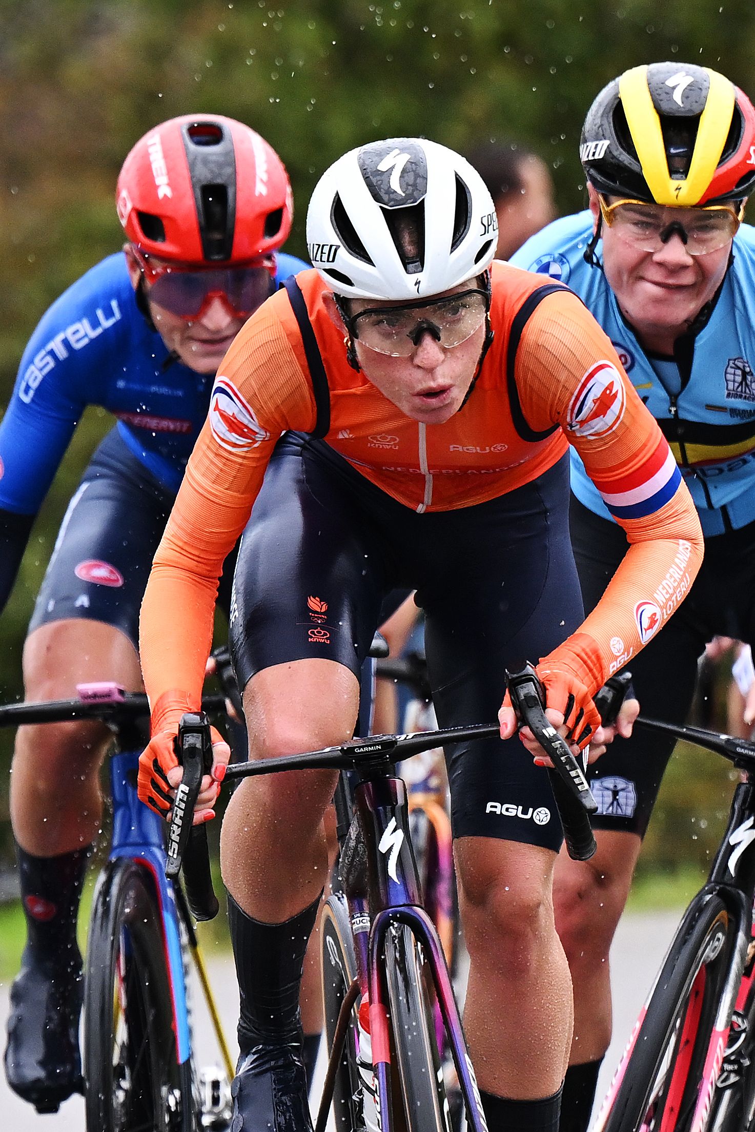Demi Vollering of Team Netherlands, Lotte Kopecky of Team Belgium compete in the breakaway during the 97th UCI Cycling World Championships Zurich 2024, Women's Elite Road Race