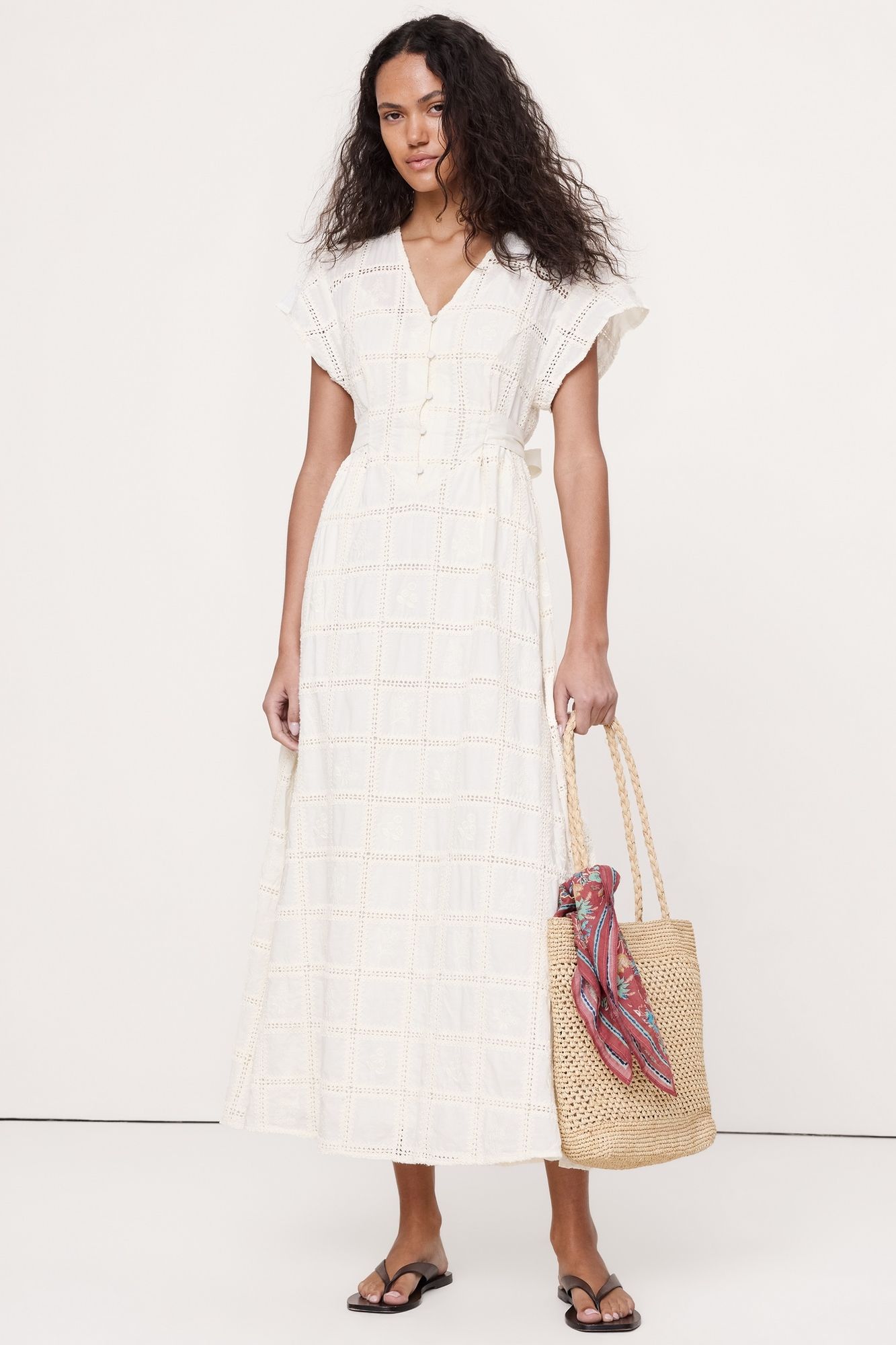 Embroidered Cotton Maxi Dress