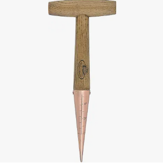 Copper dibber with wooden handle