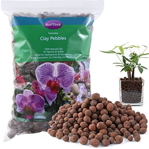 Natural Organic Clay Pebbles, 2lbs 8mm-18mm Expanded Leca Balls Plant Garden Soil, Grow Media for Hydroponics, Decoration, Aquaponics, Gardening Essentials