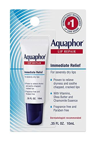 Aquaphor Lip Repair Ointment - Long-Lasting Moisture to Soothe Dry Chapped Lips - .35 Fl. Oz. Tube