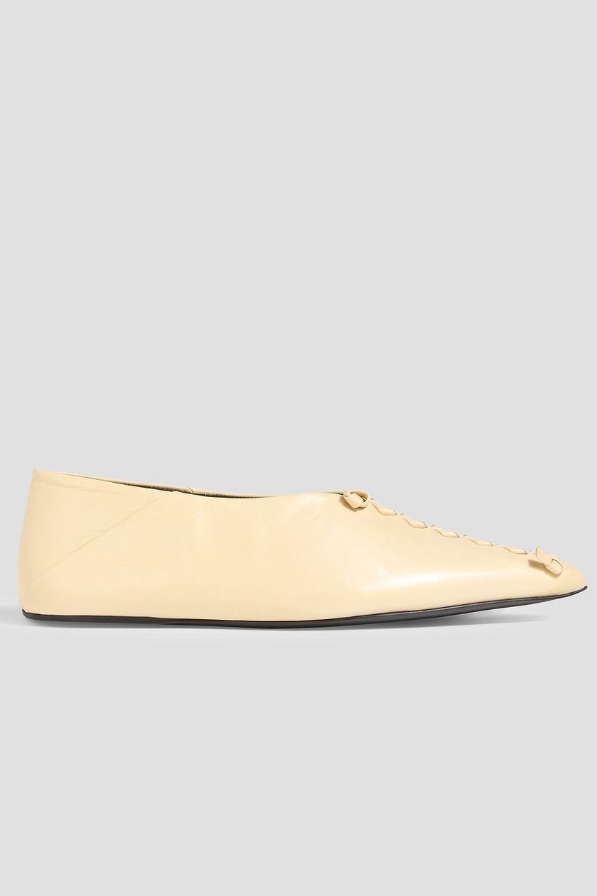 Leather Point-Toe Flats