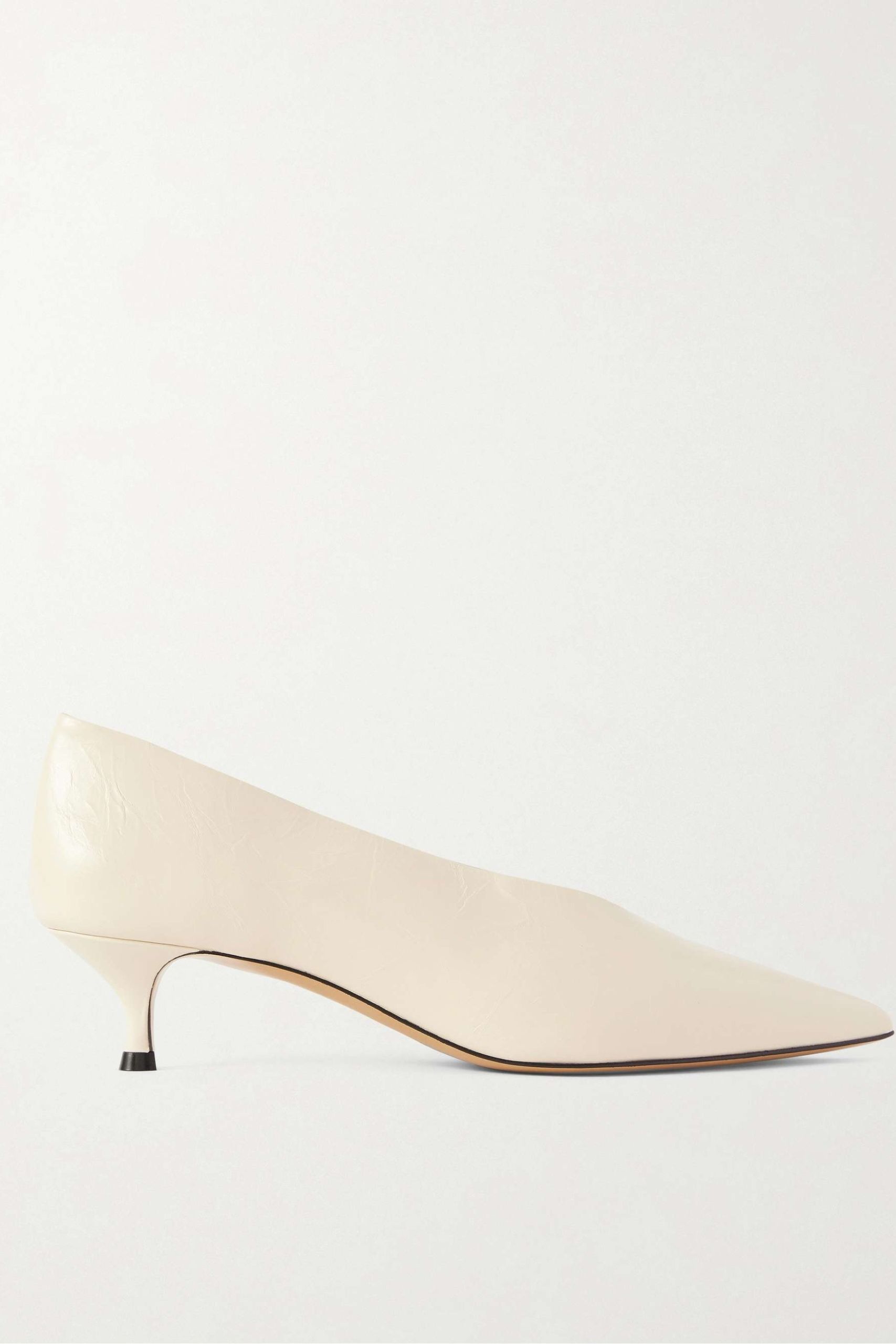 Babouche 40 Crinkled-Leather Pumps