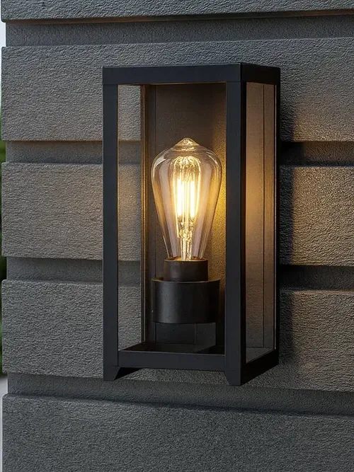 Suri Athens Solar Led Half Lantern Outdoor Wall Light With Pir Sensor 