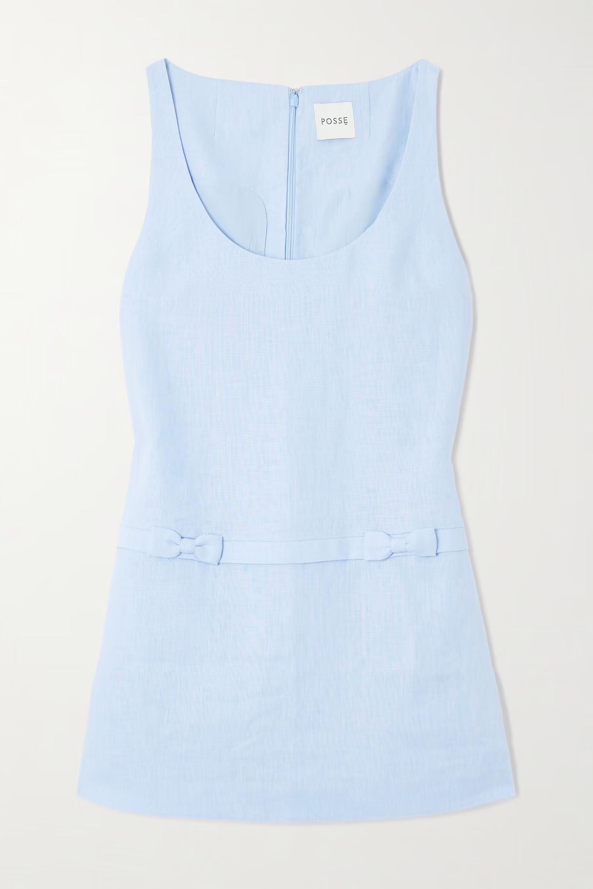 Posse Harper Bow-Detailed Linen Mini Dress