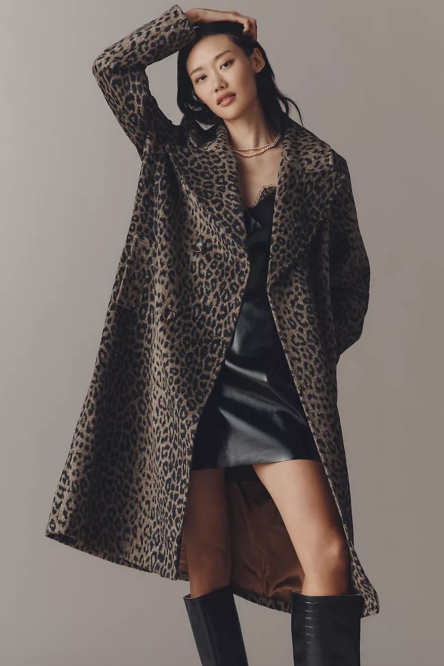 Anthropologie leopard coat
