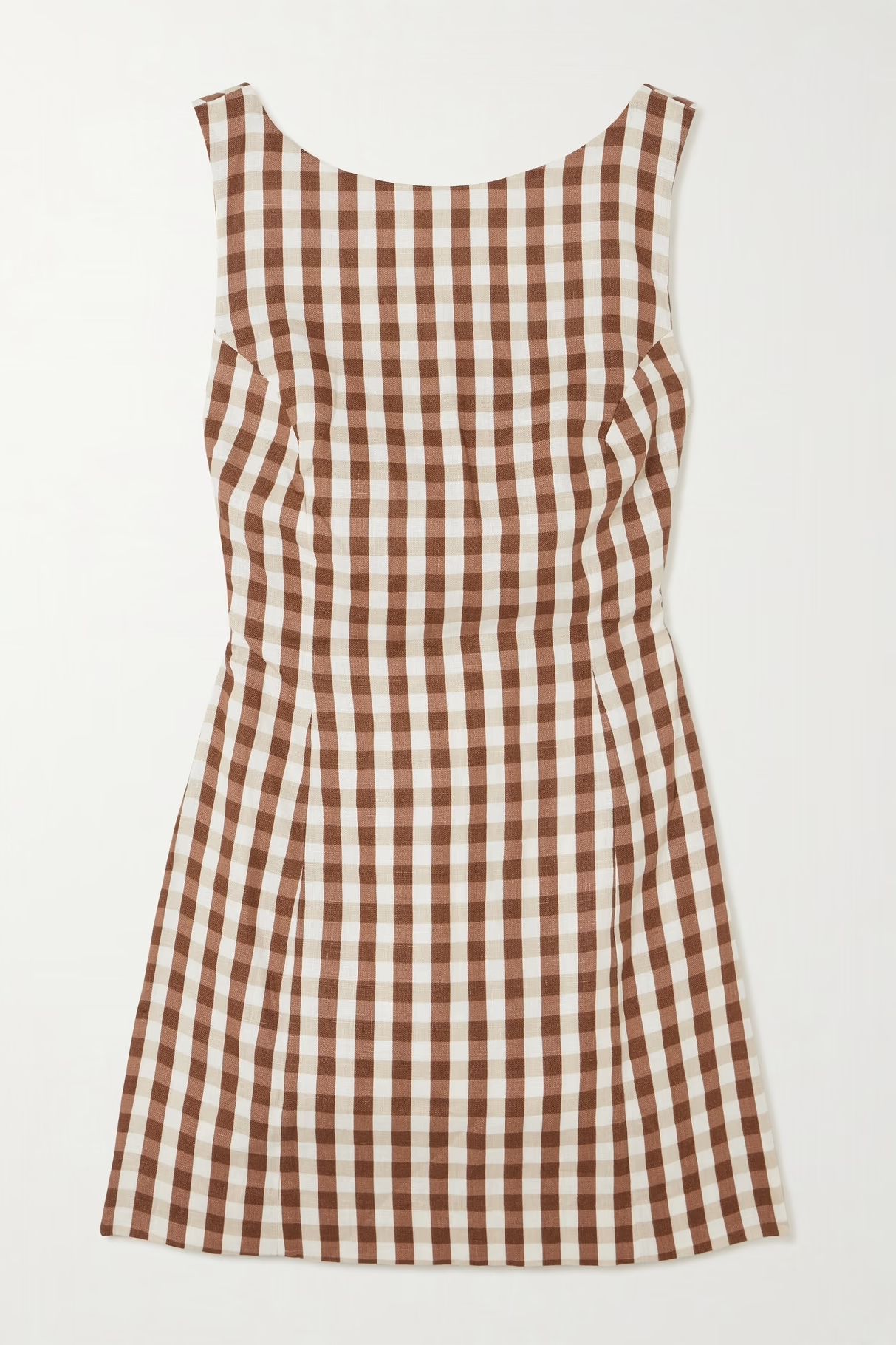 Faithfull Sofia Tie-Detailed Gingham Linen Mini Dress