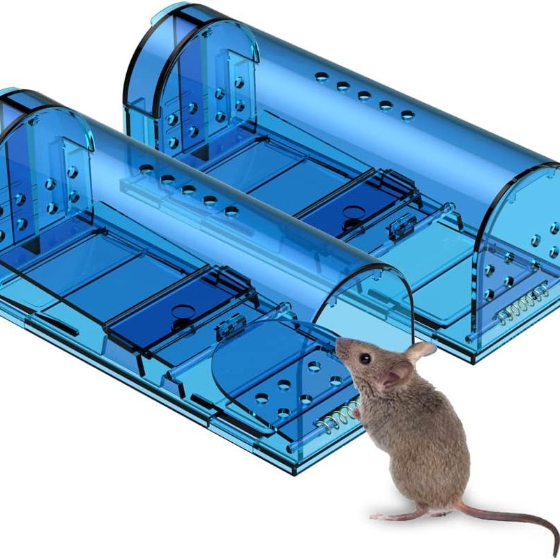 Humane Mouse Trap | Catch and Release Mouse Traps That Work | Mice Trap No Kill for Mice/rodent Pet Safe (dog/cat) Best Indoor/outdoor Mousetrap Catcher Non Killer Small Capture Cage (blue)