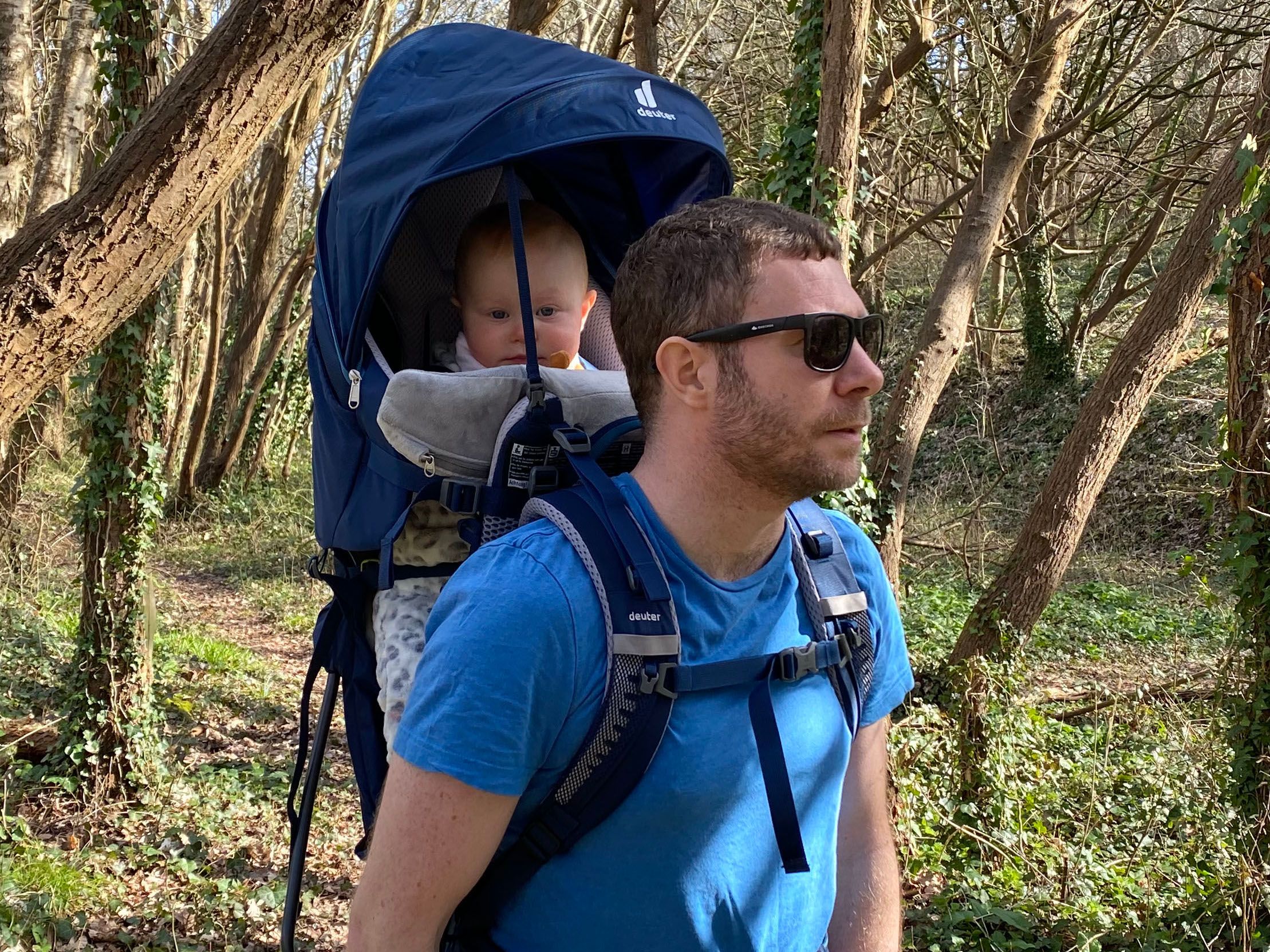deuter baby backpack no frame Kid Comfort Child Carrier and for Travel & Hiking with Toddlers ventilated carry system paired with a safe Deuter Kid Comfort Active SL