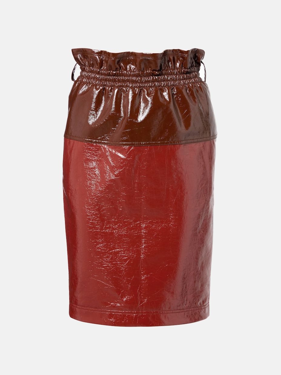 Coated Cotton Pencil Skirt