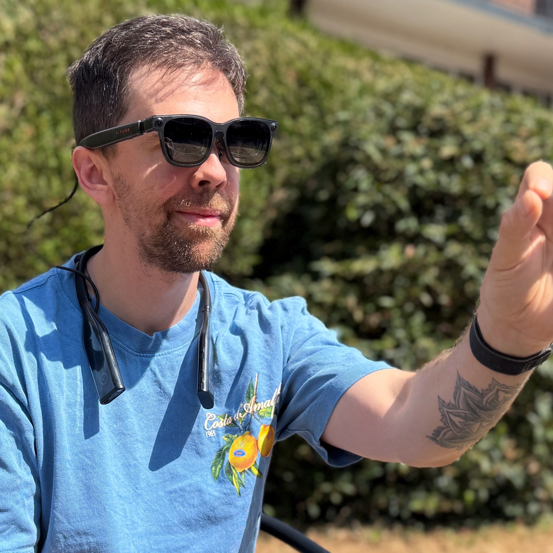 I wore Viture Luma Ultra and Pro Neckband in public — people