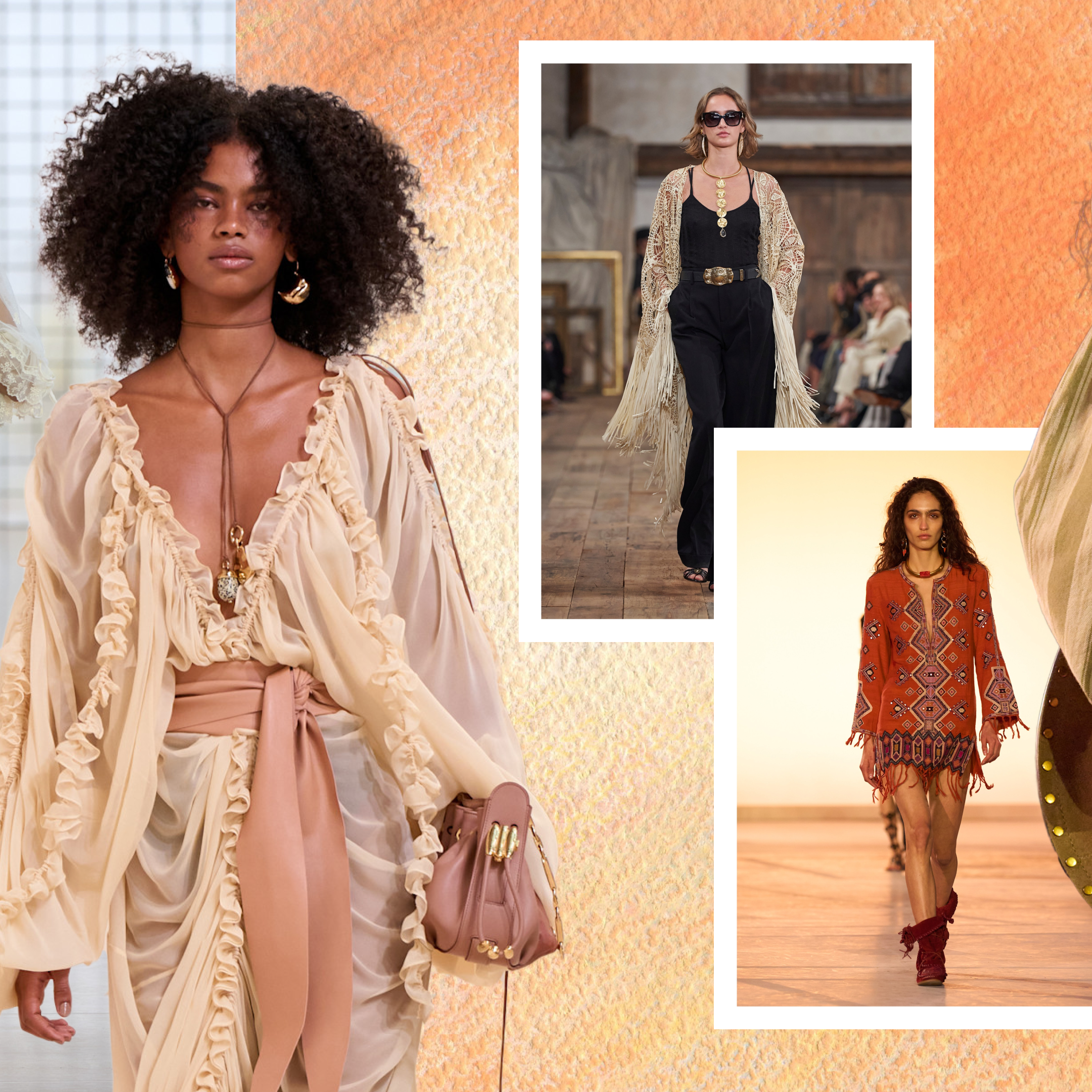 runway boho empire quality dress The Early Aughts Trend Is Staging Its 2025 Comeback COLOR:Burgundy/Pink This chromatic mosaic organizes ribhu Cap Sleeve Floral Chiffon