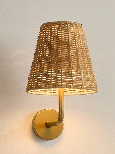 Rattan Rechargeable Wall Sconce