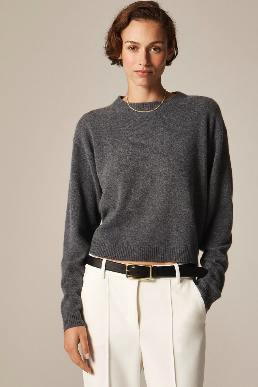 J.Crew, Perfect Cashmere Crewneck Sweater in Argyle