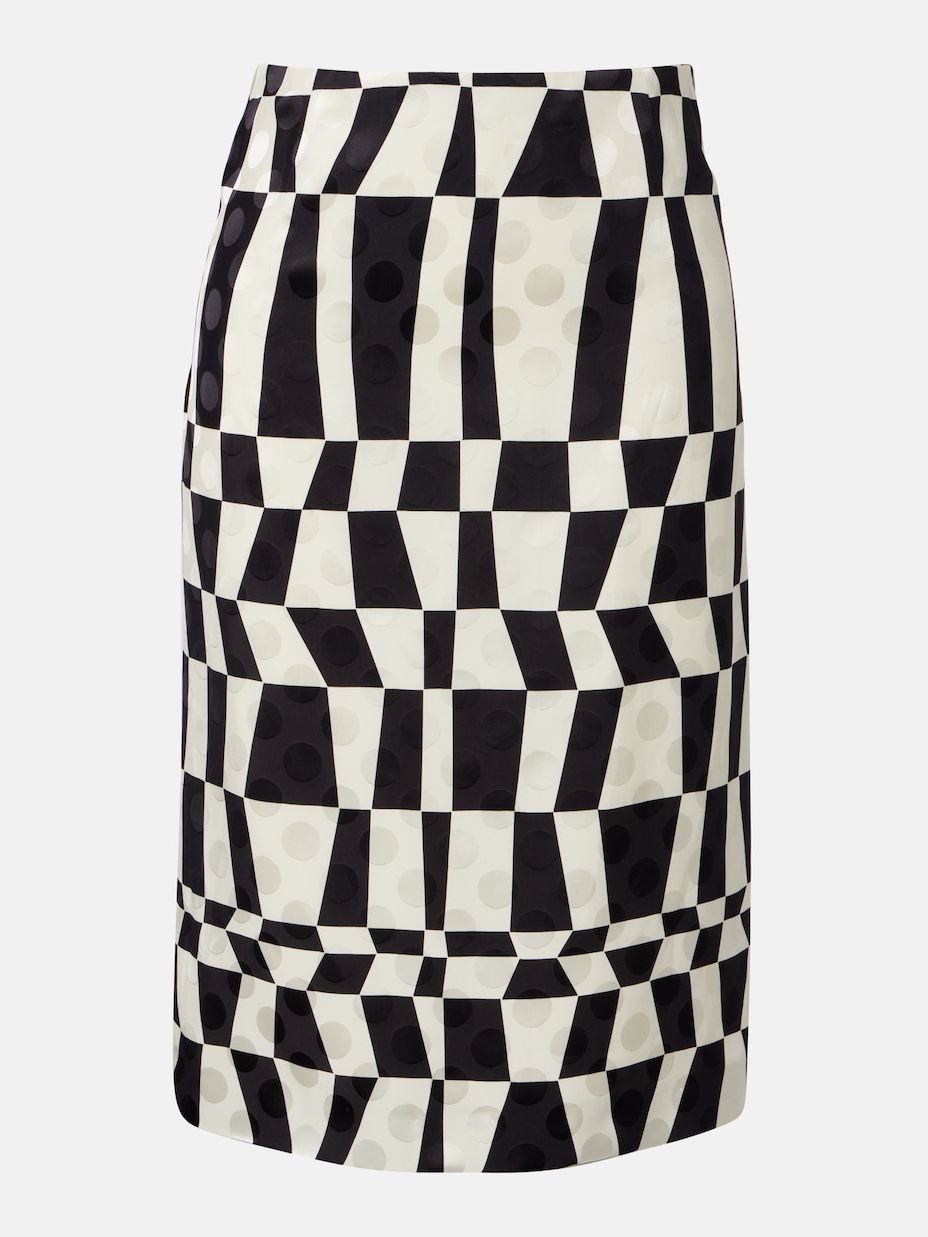 Printed Pencil Skirt in Black - Dries Van Noten