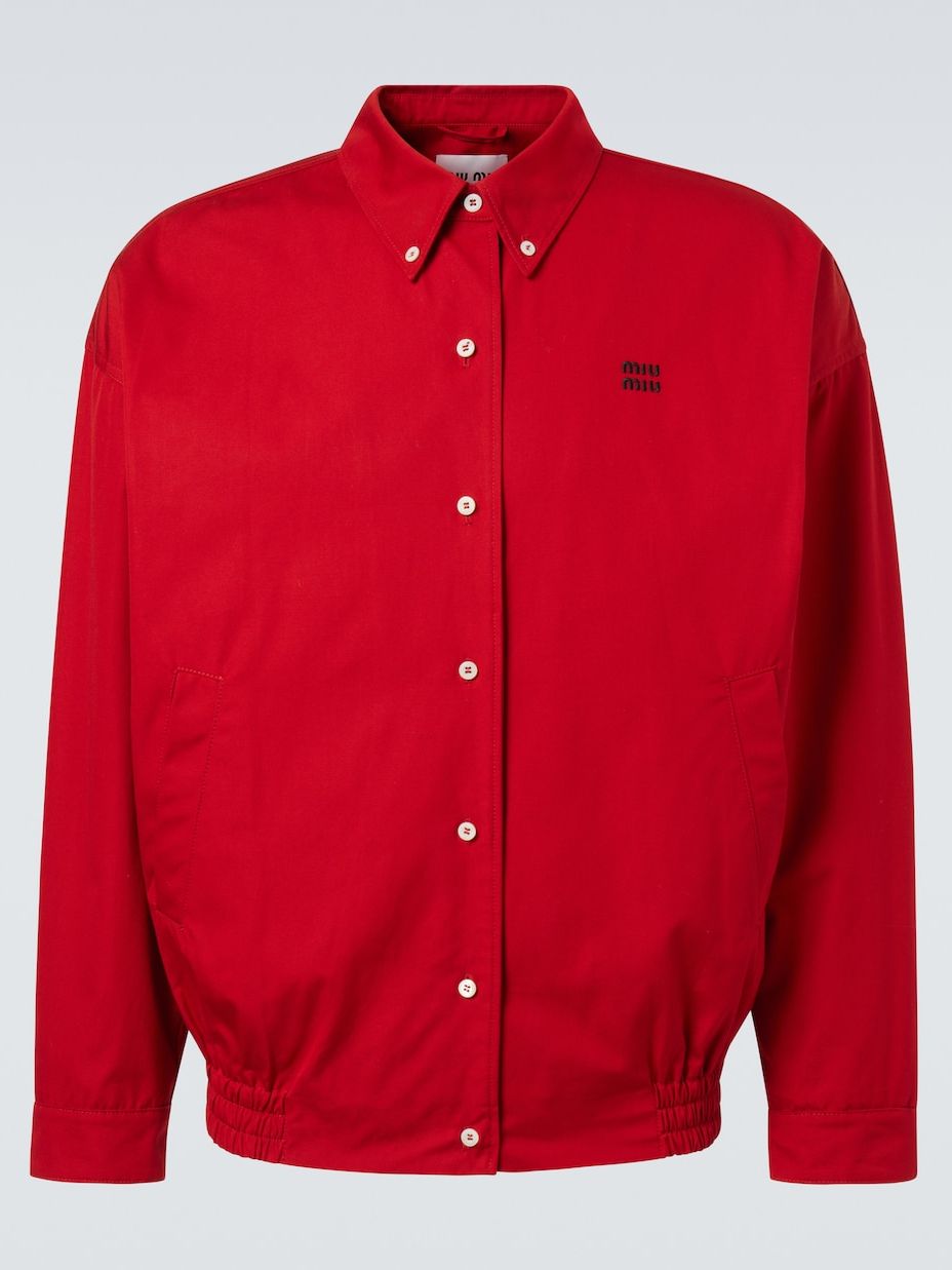Cotton Poplin Blouson in Red - Miu Miu