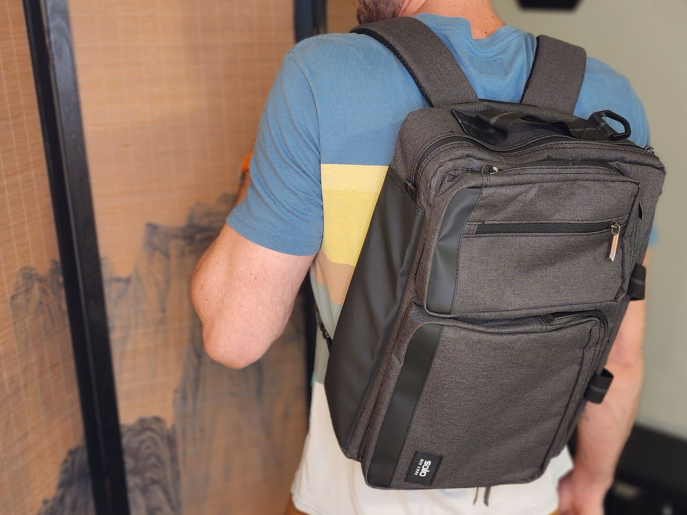 Sac à Dos / Sacoche Hybride Solo New York Duane - Gris - Léger - Pour Ordinateur Portable