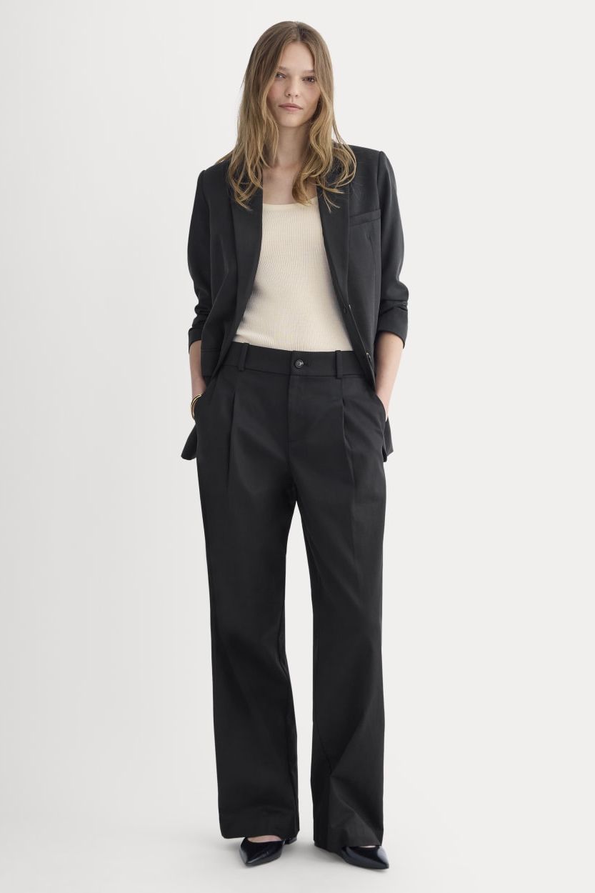 Wide-Leg Trouser in Buttersmooth | Black | 30