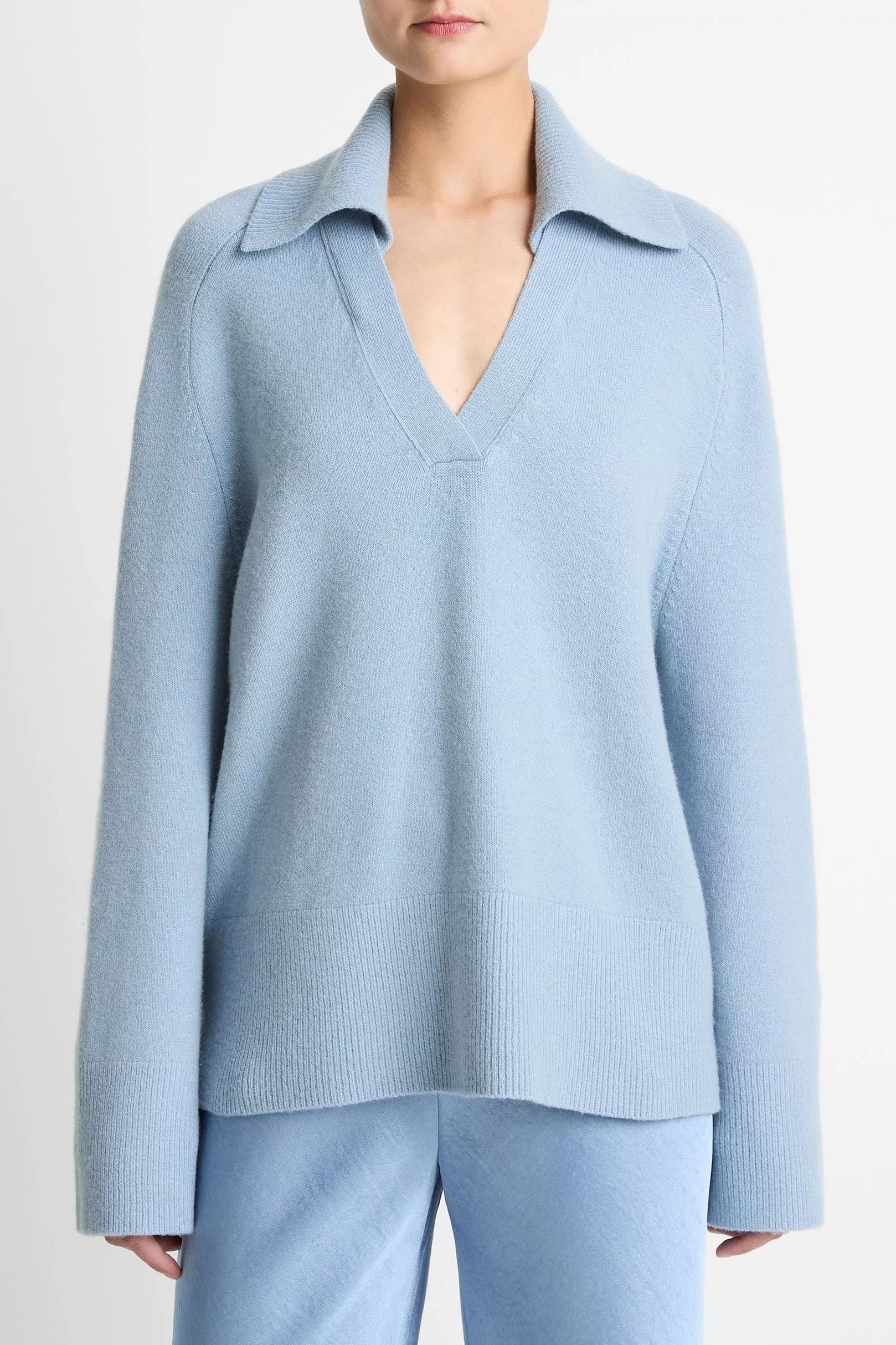 Vince Wool &amp;amp; Cashmere-Blend Oversized Polo Sweater