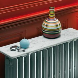 Merveille - Radiator Shelf Without Drilling - Natural Carrara Marble Shelf - Thickness 20 Mm - Humidity + Heat Resistance, 100&amp;deg;c - 80 X 16 Cm