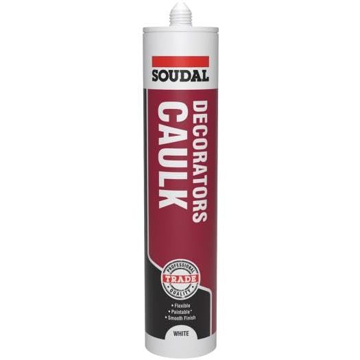 Pack of 3, Soudal Decorator Caulk Gap &amp;amp; Crack Filler Acrylic Silcone Adhesive Sealant