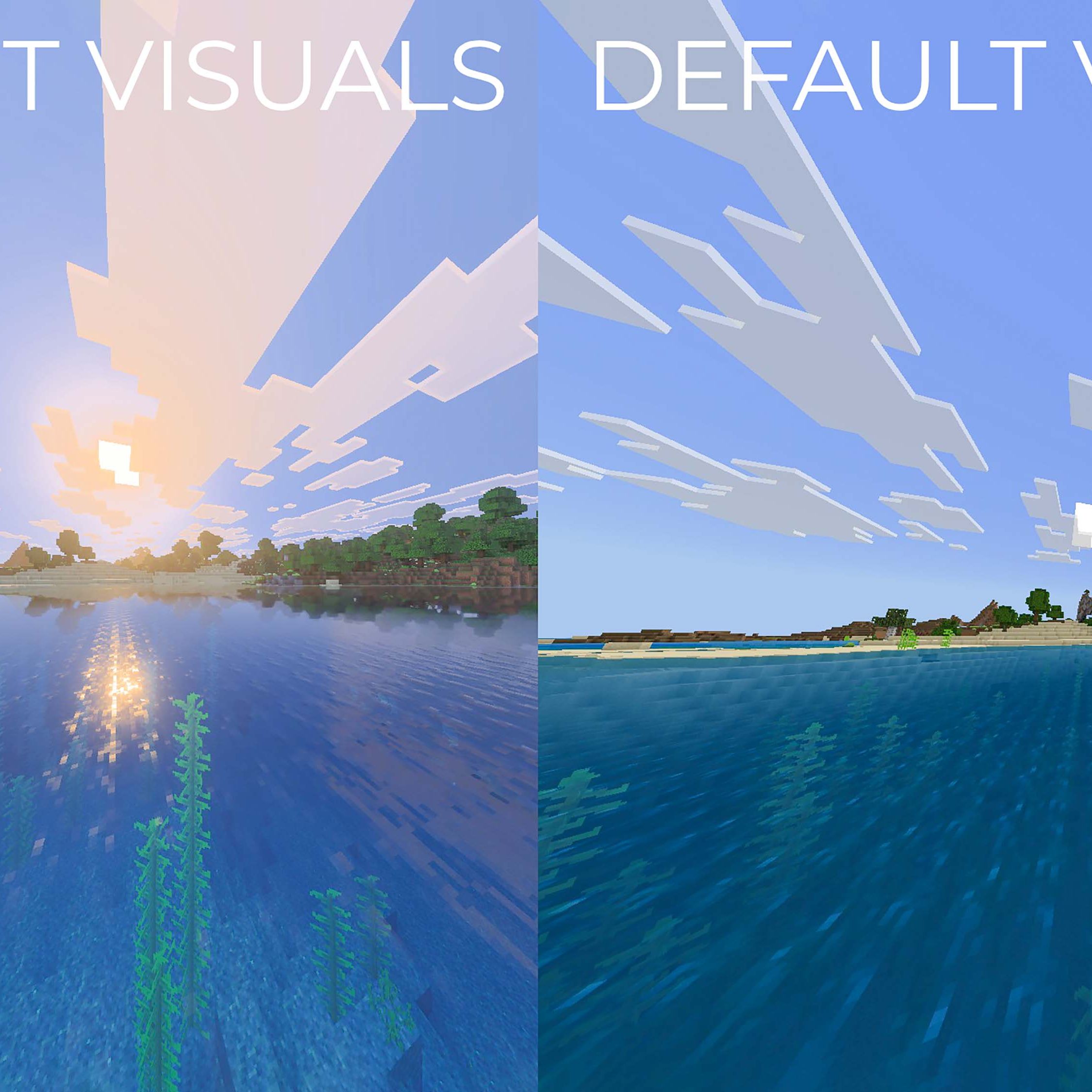 Perbandingan Grafis Minecraft Vibrant Visuals
