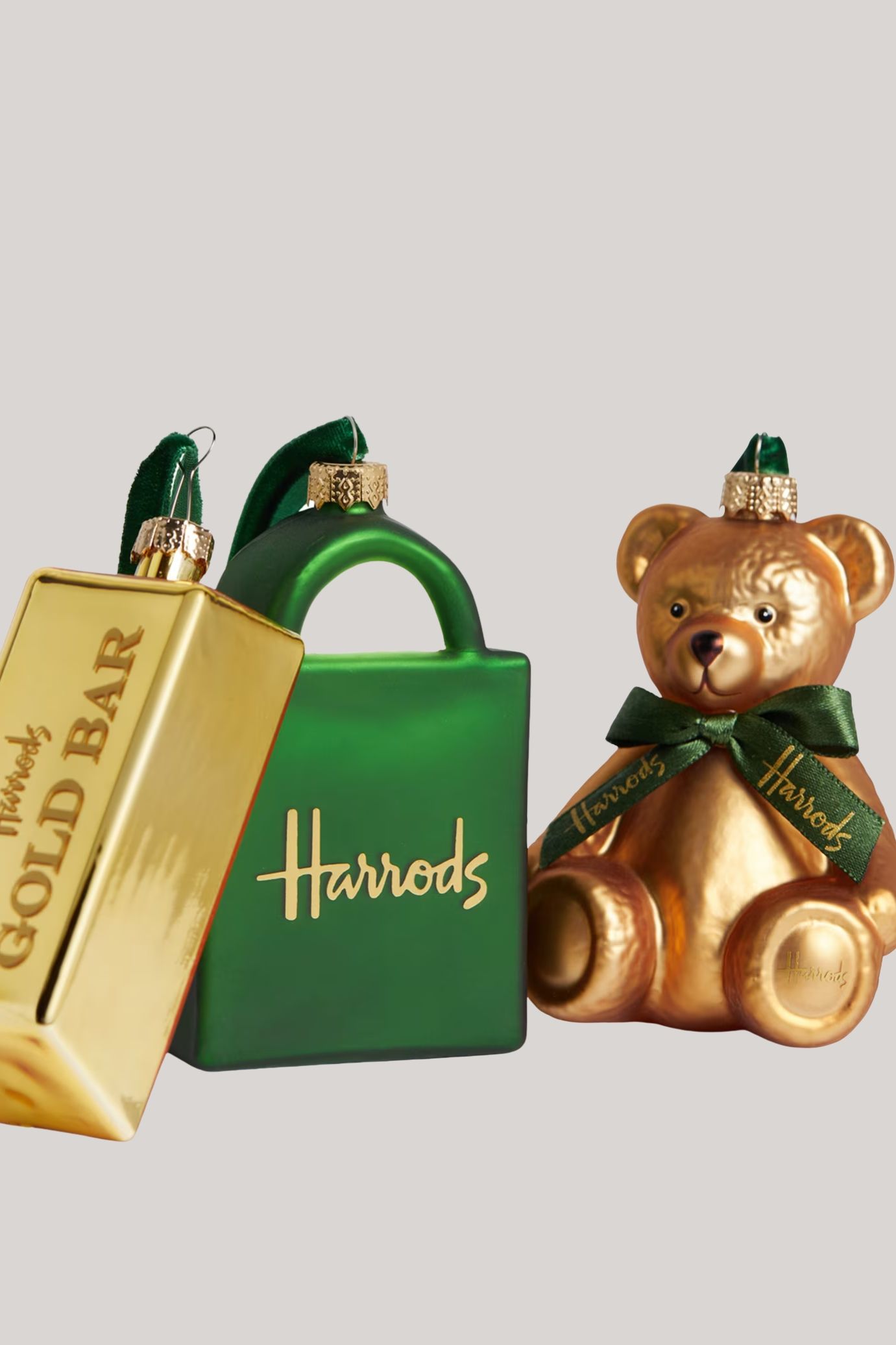 Harrods, Harrods Glass-Blown Heritage Tree Decorations (set of 4)