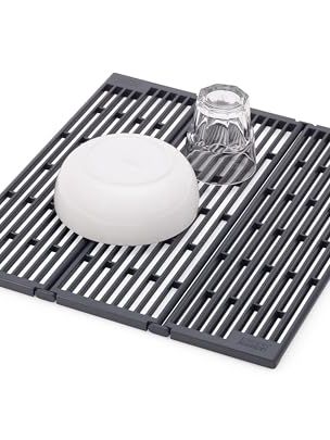 Joseph Joseph Platform Folding Over Sink Drainer, Fits Across Sink, Save Worktop Space, Quick Draining, Adjustable Folding Design, Non-Slip Feet