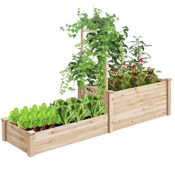 Gymax Raised Garden Bed with trellis from Home Depot