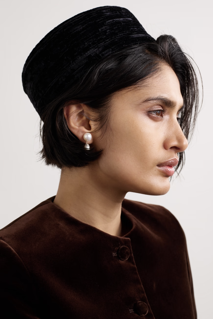 Gigi Burris , Lauren Silk-Blend Velvet Flat Cap