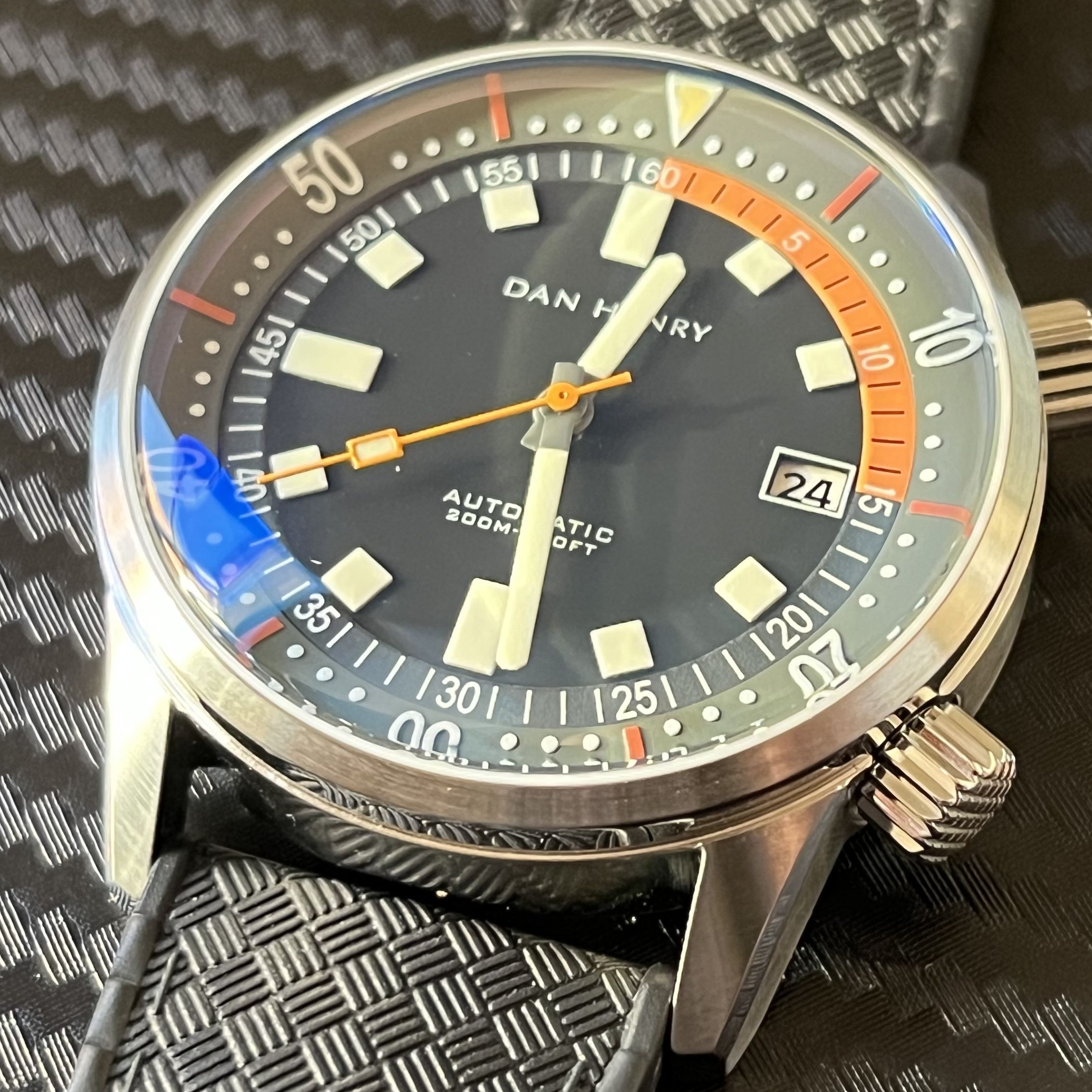 Dan Henry 1970 Diver watch, automatic Seiko movement cal. NH35. US 