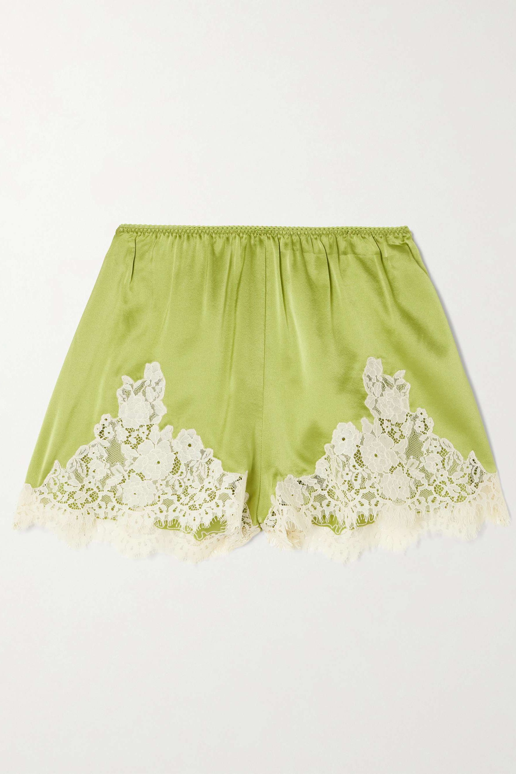 Iona Lace-Trimmed Silk-Satin Shorts