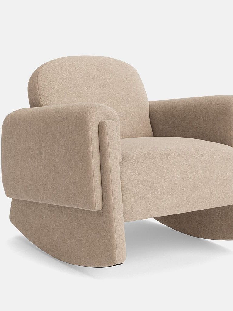 Mila Luxe Chenille Rocker Chair - Soft Mink
