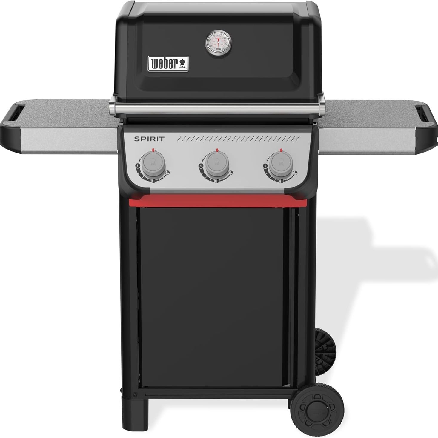 Weber Spirit E-310 Gas Barbecue / 3 Burners, Snap-Jet Ignition, Durable Wheels and Warming Rack, 51 X 46 Cm Cooking Surface, Compatible With Weber Works Side Rails, Black/silver