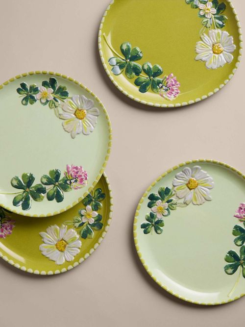 Set of 4 Floral Picnic Side Plates